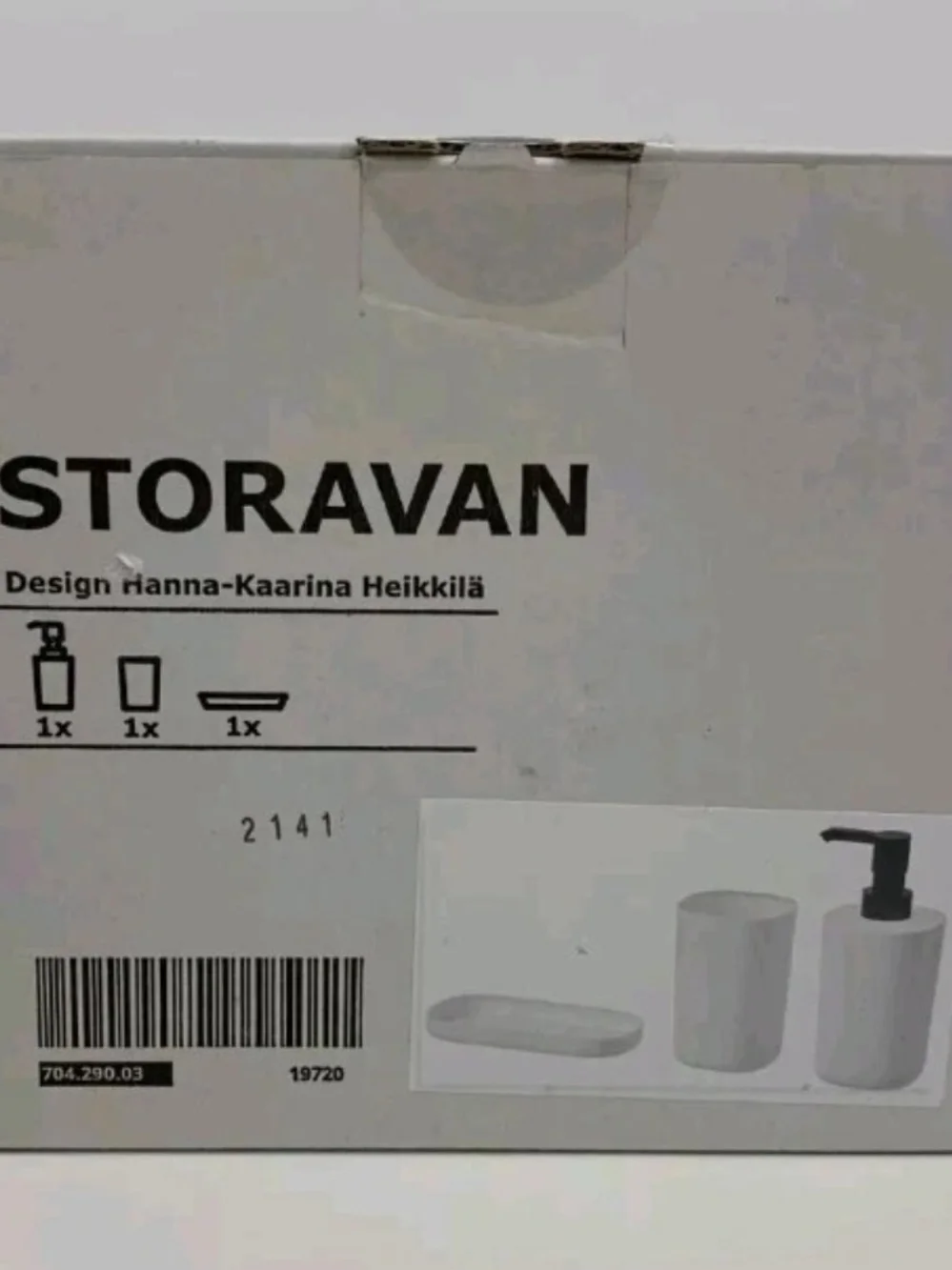 IKEA Bathroom Set Storavan Toothbrush Holder Soap Dispenser Tray 3piece NEW